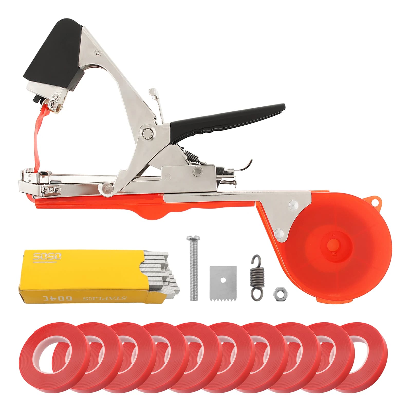 Upgraded Lightweight Tomato Tape Plant Tying Machine for Garden Vegetable Grape Cucumber Pepper with 20 Rolls of Tape
