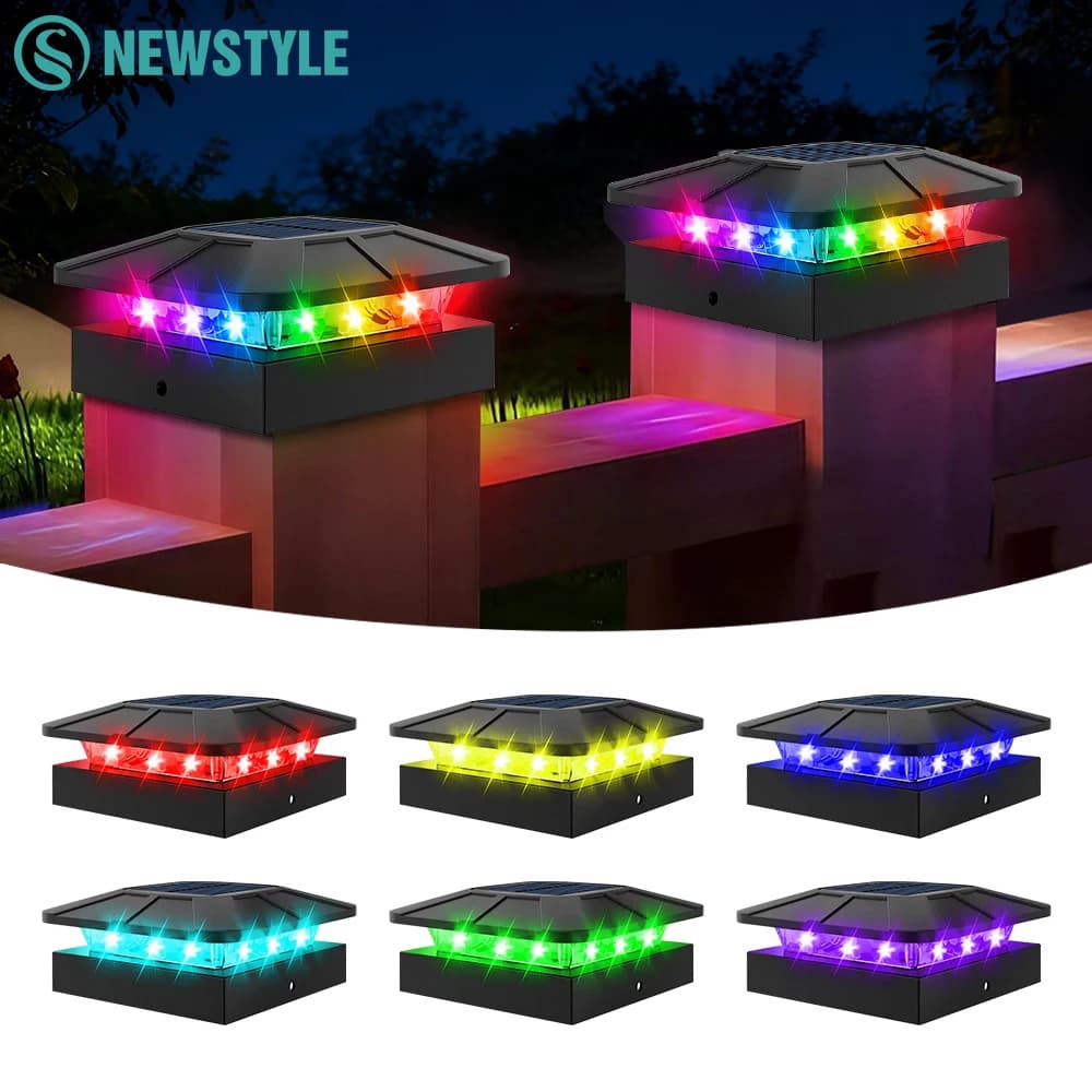 Lampada Solare 4x4 per Pali con 3 Modalità di Illuminazione, Luce per Portico Impermeabile IP65, Luci per Pali in Legno e Vinile, Decorazione Luminosa