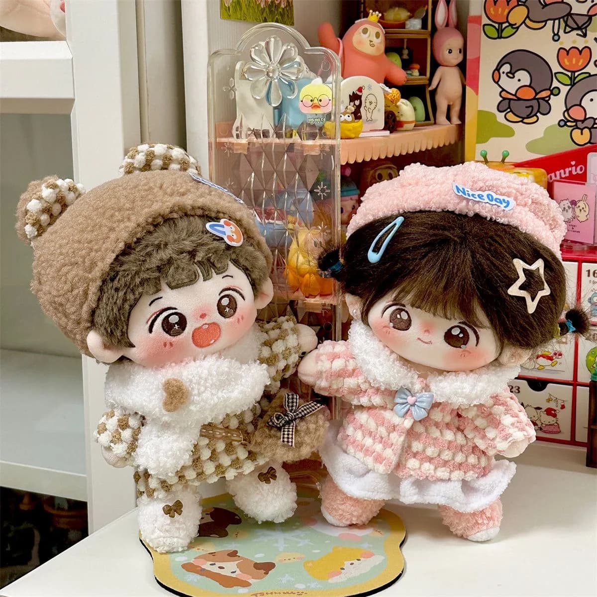 for 20cm Cotton Doll Plush Clothes Winter Outfit Lovely Doll Clothes Accessories for 20cm Plush Cotton Doll Dress UP DIY Toys