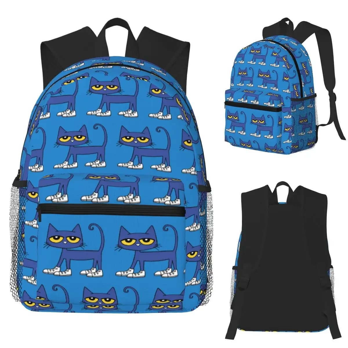 Pete The Cat I Love My White Shoes Student Backpack School Bag Hiking Travel Daypack for Boys Girls Fashion Bookbag Shoulder Bag