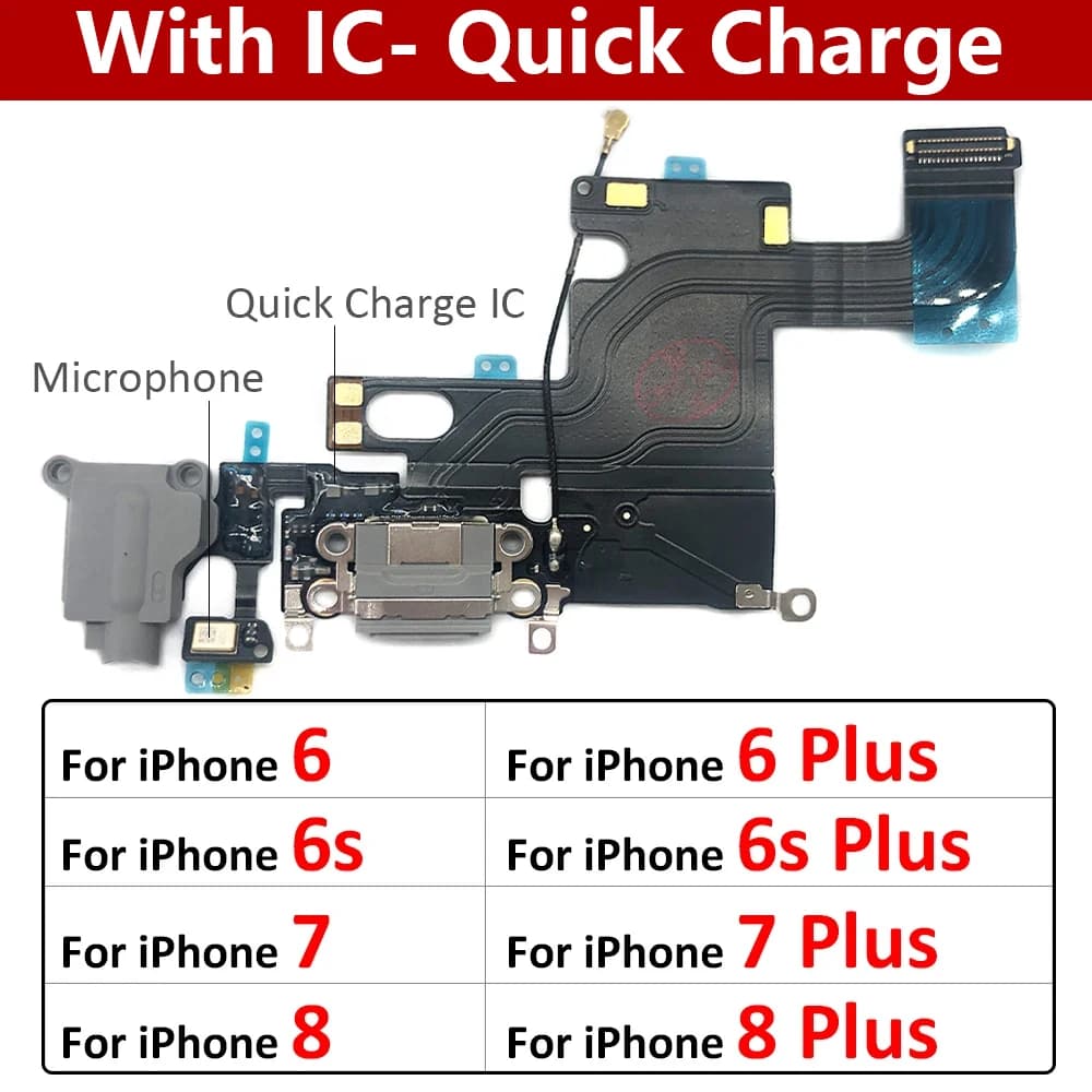 Nuovo Per iPhone 6 6G 6S 77G 8 8G Plus Scheda di Ricarica USB Porta Microfono Dock Connettore Scheda Cavo Della Flessione