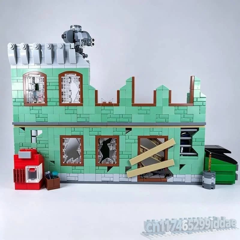 1061PCS Post Apocalyptic Ruined Building Diorama Scene Model Custom Puzzle DIY Creative Assembly Educational Building Blocks Toy