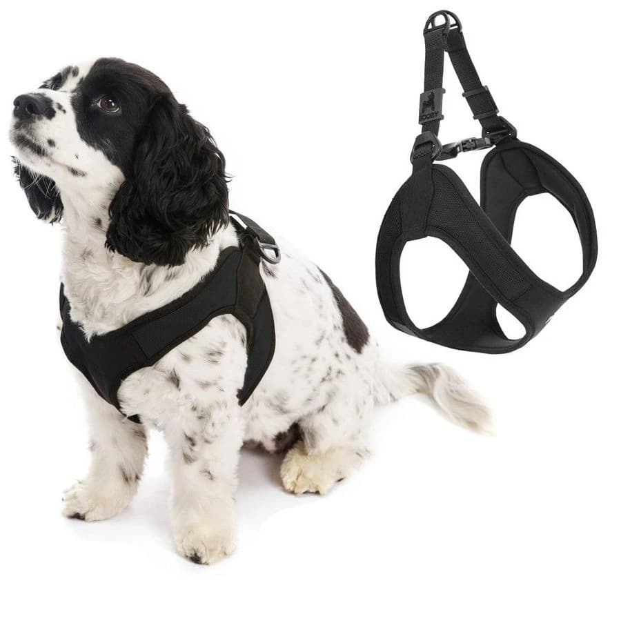 Imbracatura per Cani Escape Free Easy Fit Nera, Taglia Piccola, Senza Trazione, con Chiusura Rapida Brevettata per Cani di Piccola e Media Taglia
