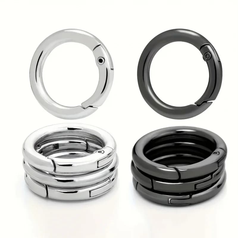 O-ring a molla da 20 pezzi, gancio a clip rotondo in metallo, fibbia portachiavi a molla, accessori per ornamenti fai da te Decorazione da appendere in metallo