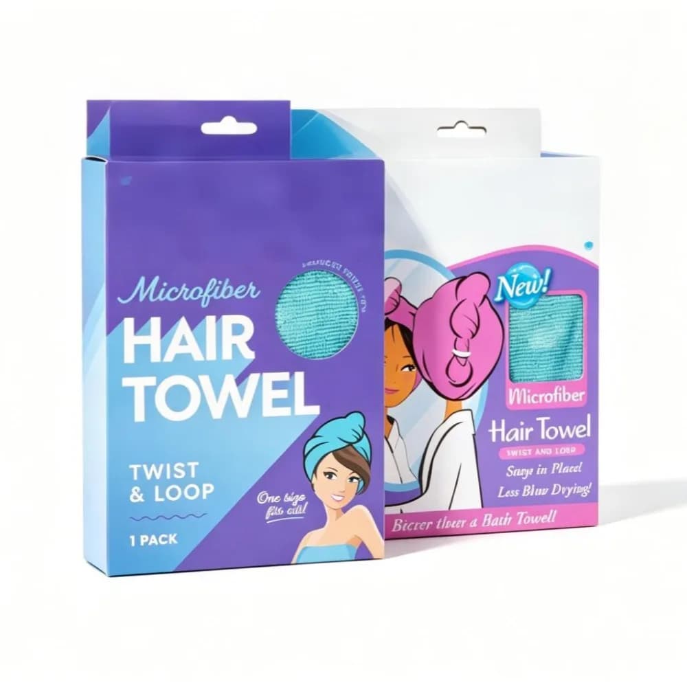 Peacock Blue Microfiber Hair Twist Towel Fast Dry Anti-Frizz Hair Turban For Adults Kids Travel Use