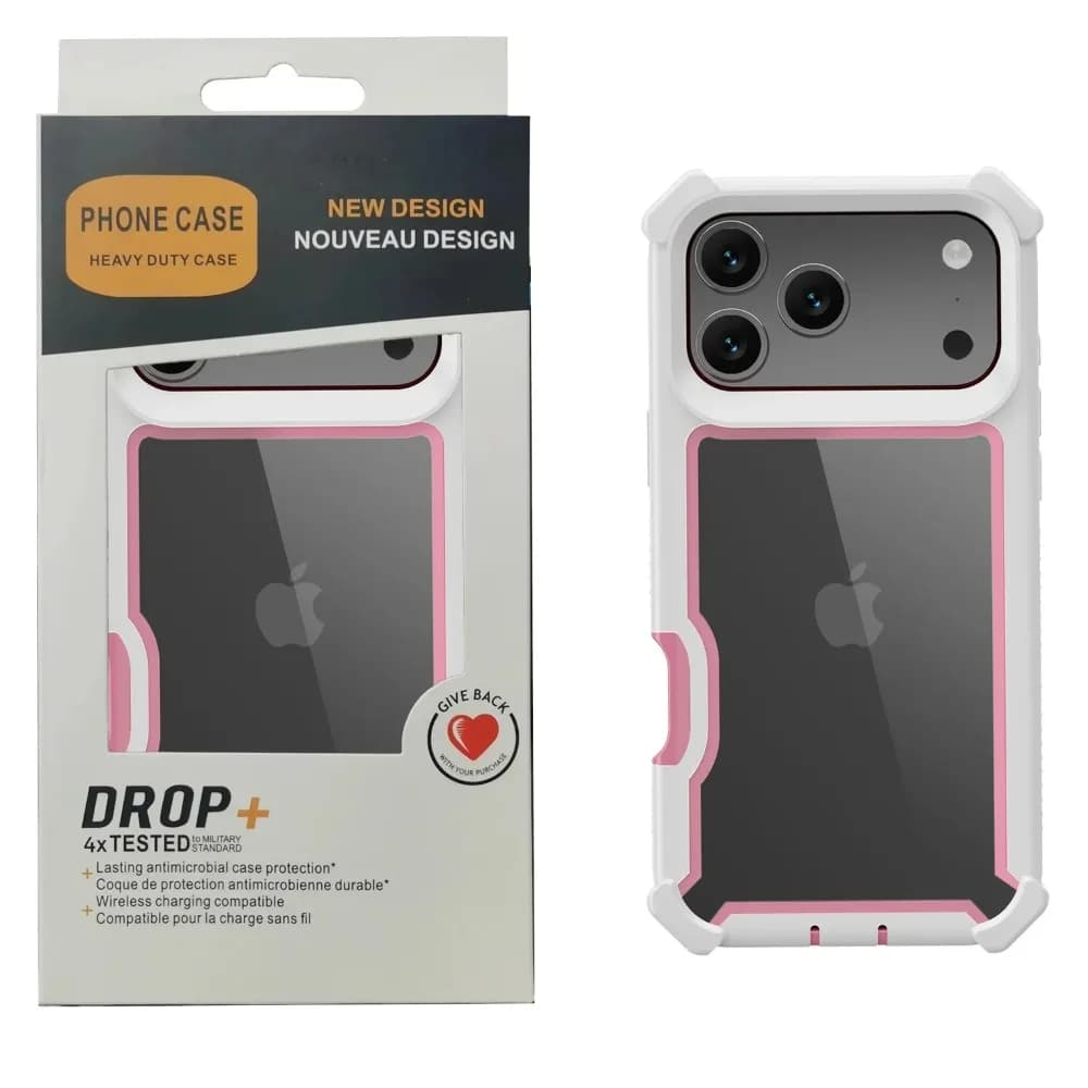 Con scatola Custodia per armatura robusta trasparente per iPhone 17 Air 16E 15 14 Plus 13 12 Pro Max Custodia protettiva per paraurti ibrido con telaio in TPU morbido