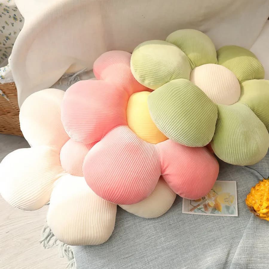 Cuscino a forma di fiore a sei petali imbottito, decorazione per cameretta femminile, cuscino a girasole, cuscino rosa per seduta sul davanzale, cuscino per camera da letto
