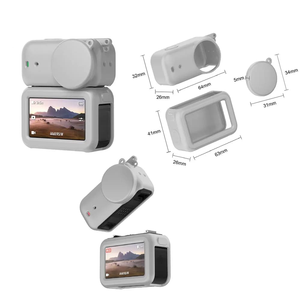 Full Protective Case for DJI OSMO Nano Silicone Cover with lens cover Soft Leather Smooth Reel for Camera Case NANO Action
