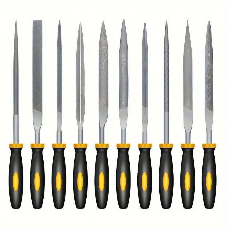 Premium needle lime set: high carbon steel lime with anti-slip ergonomic handles for precise storage on wood, plastic, model