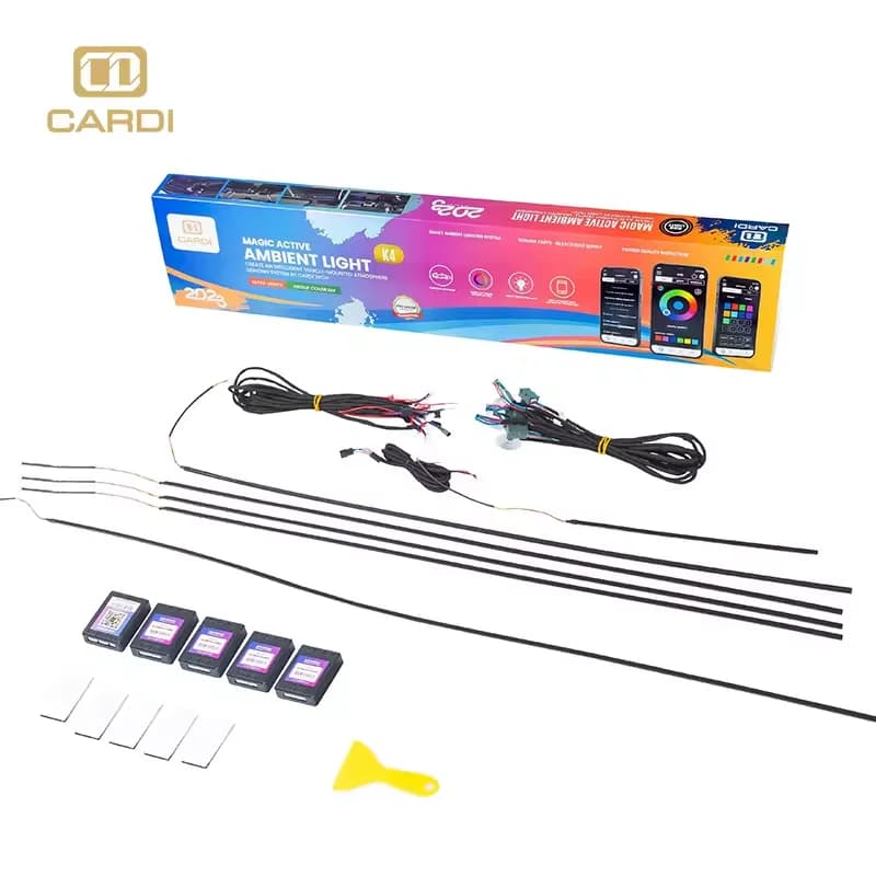K4 18 1 Full Color Neon LED Interior Strip Universal 64 RGB Ambient Lighting For Car 12V Symphony Atmosphere Light