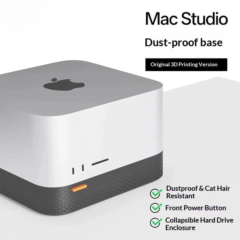 LonelyFox Docking Station per Laptop in Materiale PLA+PEDG, Base Antipolvere Stampata in 3D, Pad Antiscivolo in Silicone, Supporto per Disco Rigido da Scrivania