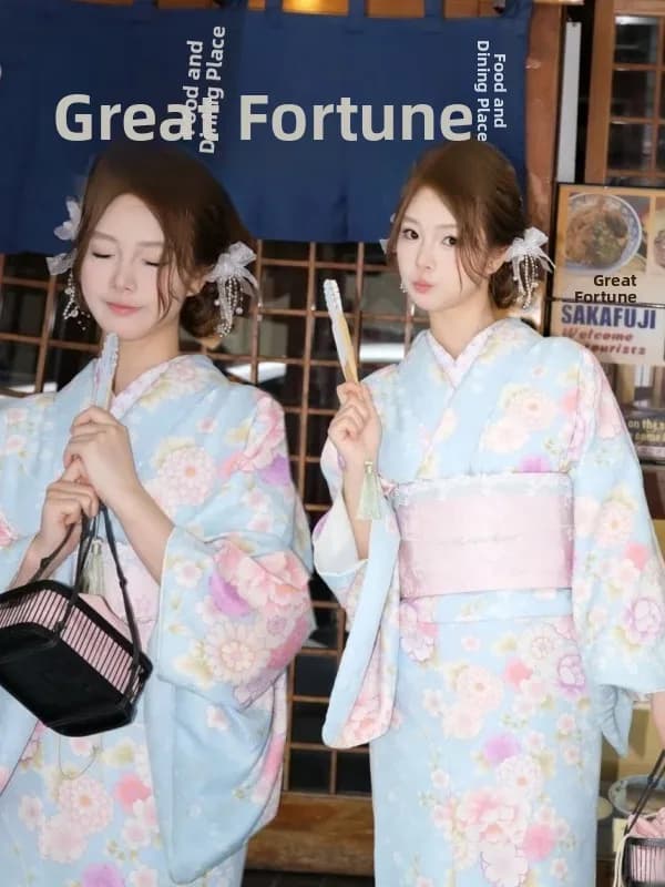 Nuovo Kimono Tradizionale Giapponese Vintage per Fotografia, Costume Shinto, Accappatoio in Poliestere per Giovani Donne, Esclusiva Online