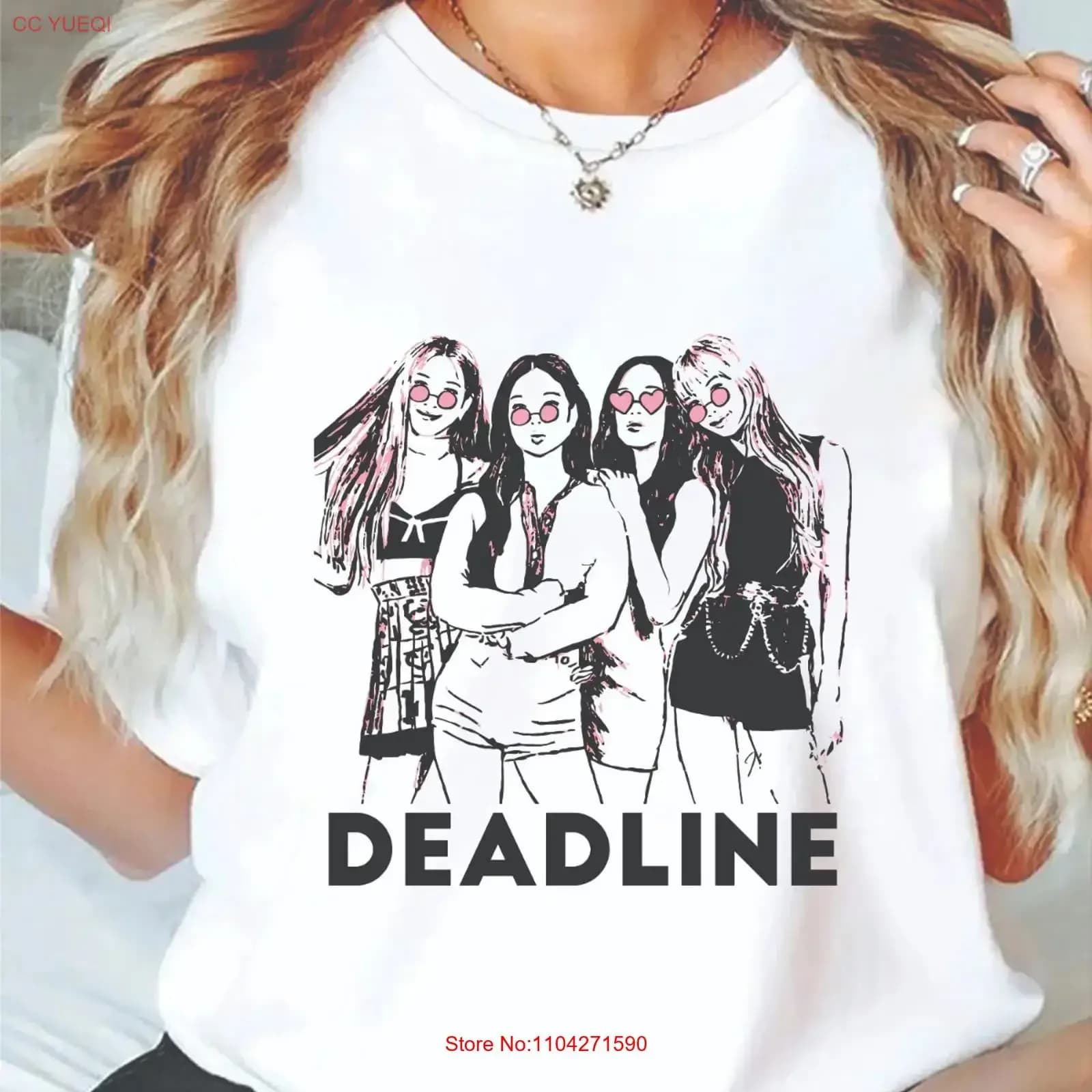 T-shirt Deadline Girl Squad Pop Culture Vibes Power tee top vintage Lavato Casual grafico designer clothes homme Morbido Leggermente elasticizzato