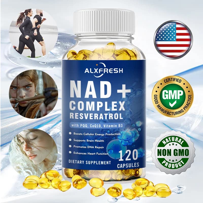 Supplemento NAD Extra Strength per donne e uomini, Resveratrol, PQQ, CoQ10 e vitamina B3 – Antiossidante energetico, Supporto per la salute delle cellule