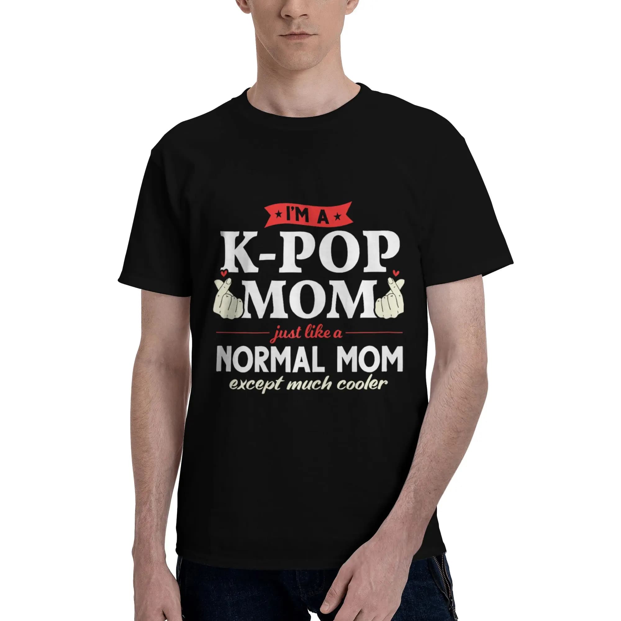 Sono una mamma K-pop come una mamma normale, regalo di moda K-pop, t-shirt da uomo, abbigliamento, maglietta K-pop a maniche corte, fugees, puro cotone
