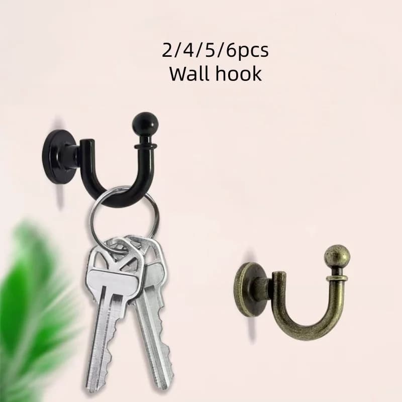 2/4/5/6Pcs Heavy-duty Zinc Alloy Wall Hooks, Stylish Sturdy, with Screws, for Clothes, Towels, Keys, Bags & Jewelry