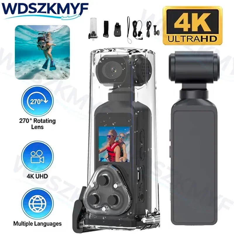 New UHD 4K Portable Action Camera Wifi 270° Rotatable For Cam Video Digital Body Professional Motorcycle Cameras Accessories