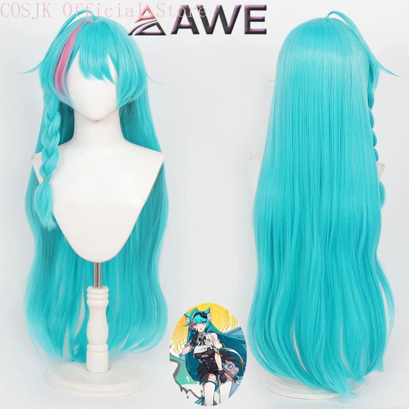 Neverness to Everness Mint Cosplay figure Wig Halloween Party Costume ornament Prop Synthetic Hair Heat Resistant Fiber Gift