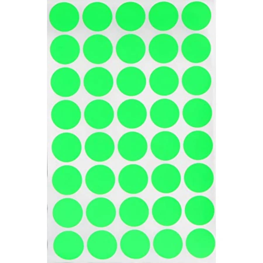 Round Label Colo dot Stickers 19mm 3/4 inch - Neon - Pack