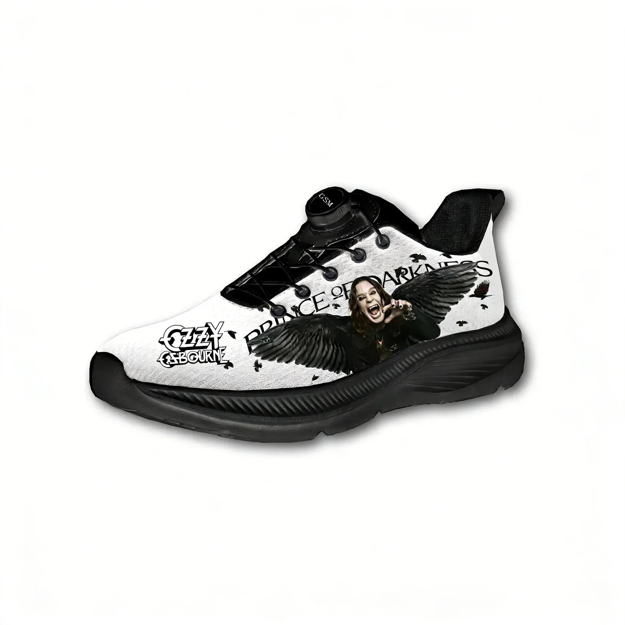 Scarpe da corsa Ozzy Osbourne Rock Singer per uomo e donna, senza lacci, con bottone rotante, scarpe sportive, da trekking, tempo libero, sneaker personalizzate