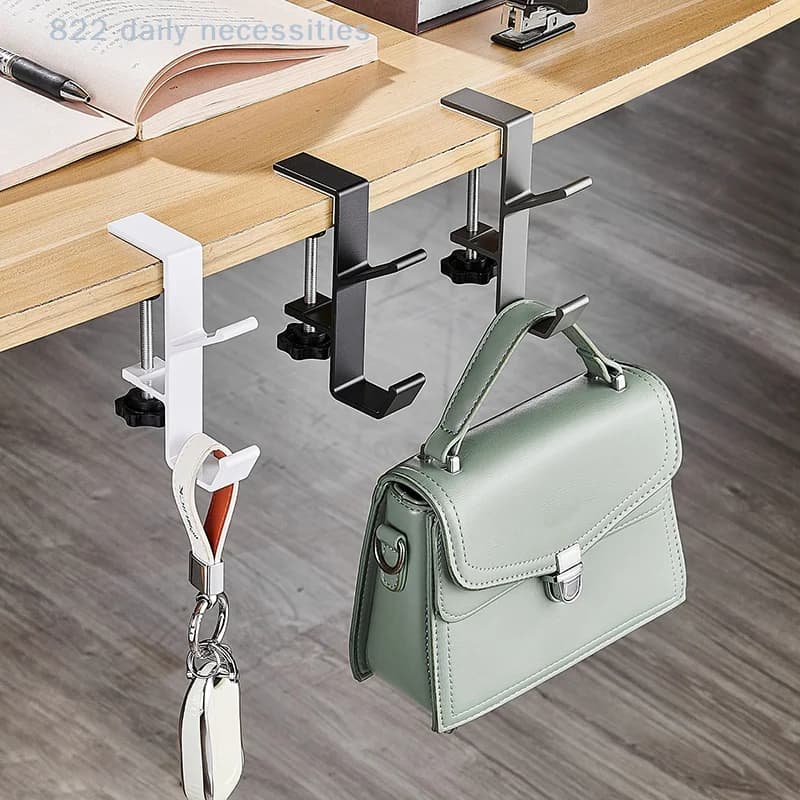 Gancio Regolabile per Bordo Scrivania - Supporto per Cuffie da Gaming con Porta Zaino, Organizzatore per Ufficio Domestico Senza Foratura