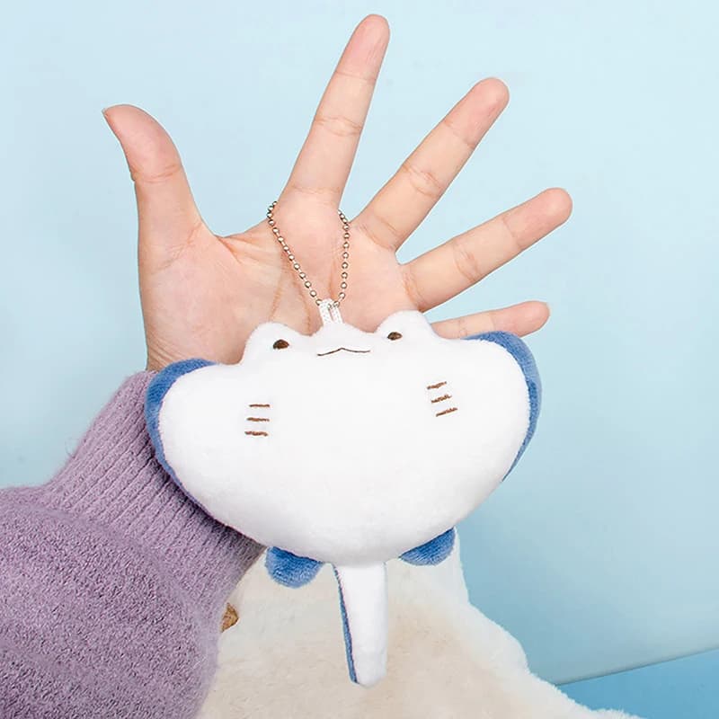 1 Pezzo Peluche a Forma di Animale Marino Cartone Animato, Pupazzo di Manta, Ornamento, Portachiavi, Regalo per Bambini e Ragazze