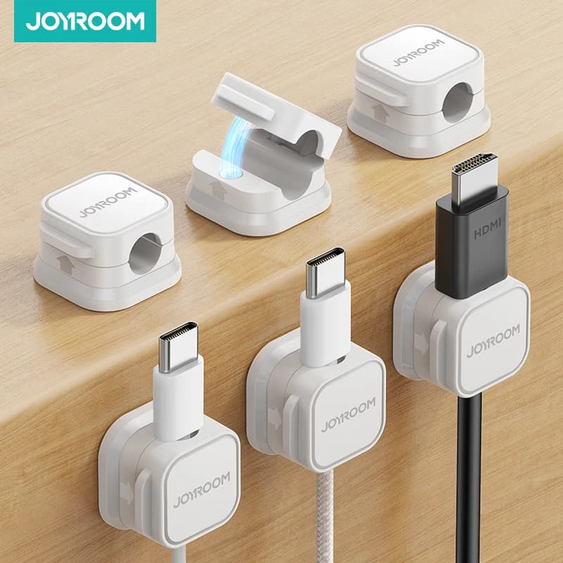Joyroom 3/6 pezzi clip per cavo magnetico supporto per cavo adesivo supporto per cavo organizzatore per ufficio domestico sotto la scrivania gestione dei cavi