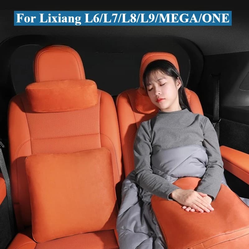 Per Lixiang L6/L7/L8/L9/MEGA/ONE Cuscino in pelle per auto Nappa Cuscino per la vita Coperta per auto a doppio scopo Supporto lombare Cuscino del sedile