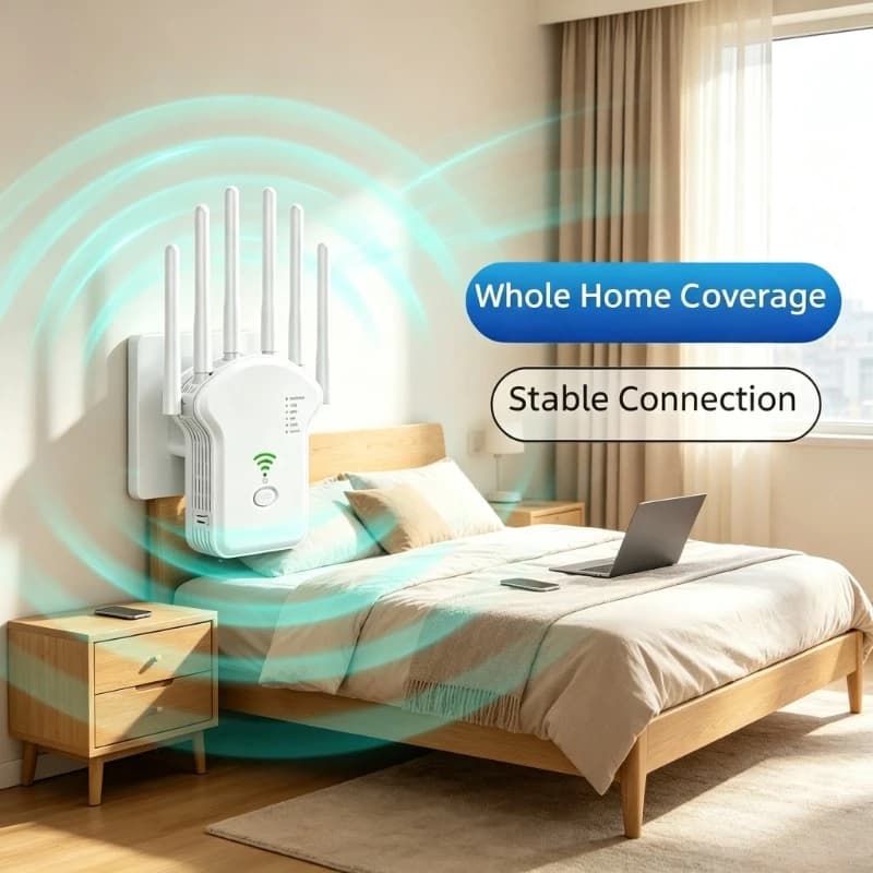 High Performance AC1200M WiFi Amplifier Dual Band Wireless Repeater 5G Network Range Expander Booster
