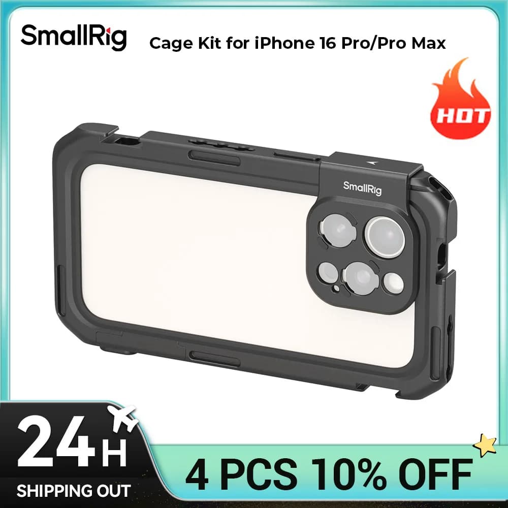 SmallRig Gabbia Video Mobile for iPhone 16 Pro for iPhone 16 Pro Max for Scatta Video, Scatto Can Handles Quick Hook Tripod