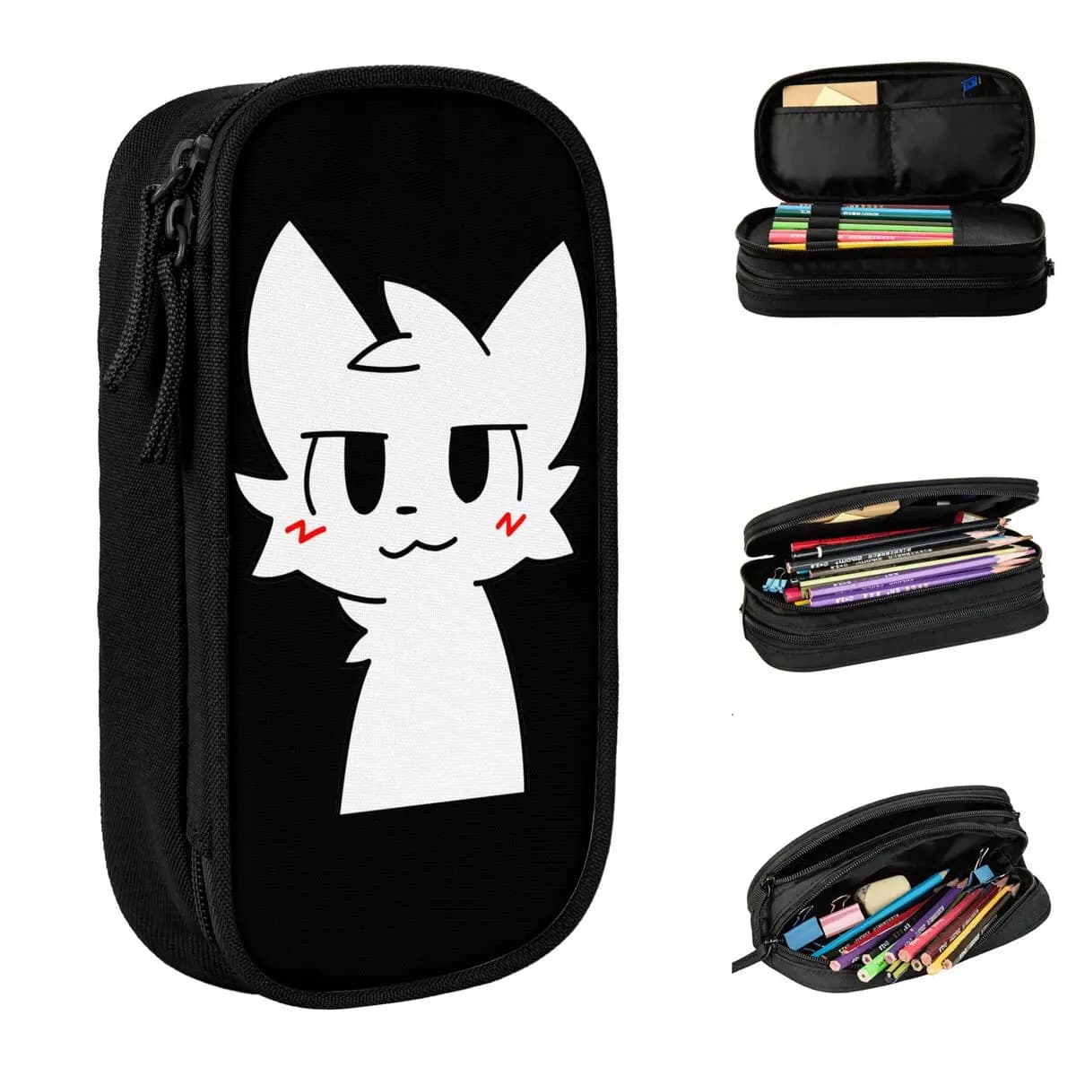 Boykisser Silly Cat Astucci per matite Simpatico cartone animato Astuccio per penne per studenti Grande materiale scolastico per riporre regali Astuccio per matite