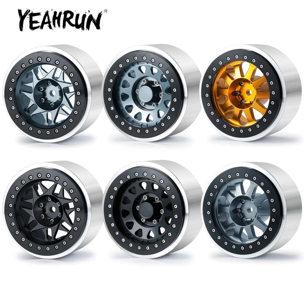 YEAHRUN 1/4 Pz CNC In Lega di Alluminio 2.9 "Beadlock Mozzo Ruota Cerchioni per Axial SCX6 AXI05000 Wrangler 1/6 RC Crawler Auto Parti di Aggiornamento