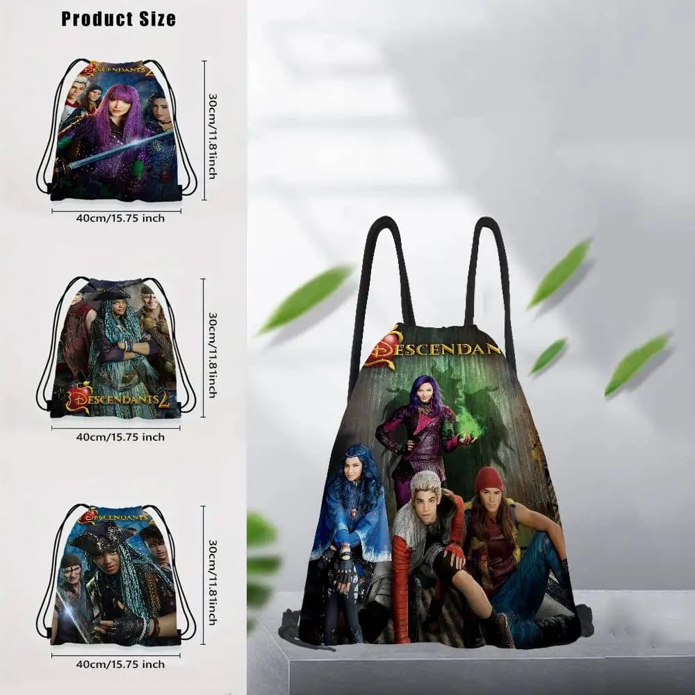 Fantasy Movie D-Descendants Zaino con coulisse Borsa da palestra sportiva per donna Uomo Shopping Sackpack, Zaino con coulisse personalizzato