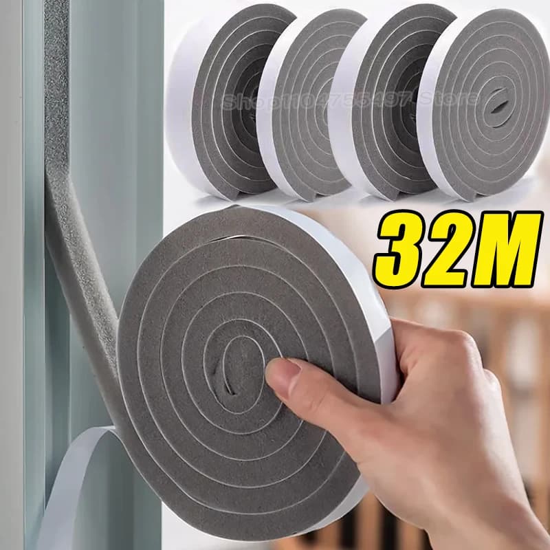 16 pcs Resilience Self-adhesive Seal Tape Snail Window Meteo Stripping Door Soundproof Anti-wind Insulating Strips