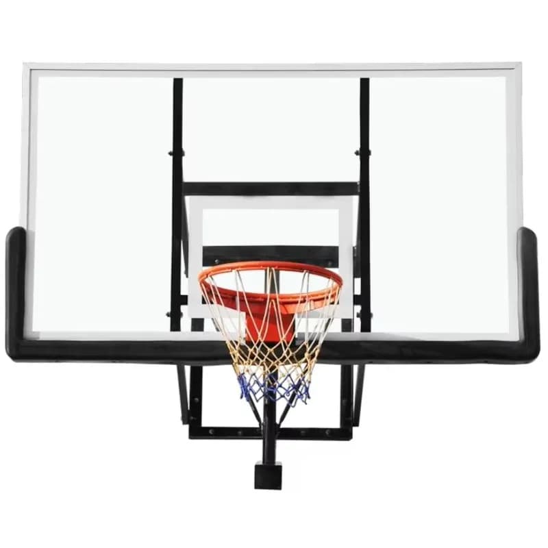 Canestro da basket con supporto in acciaio per tabellone da basket per uso esterno montato a parete per adulti con schienali e cerchioni