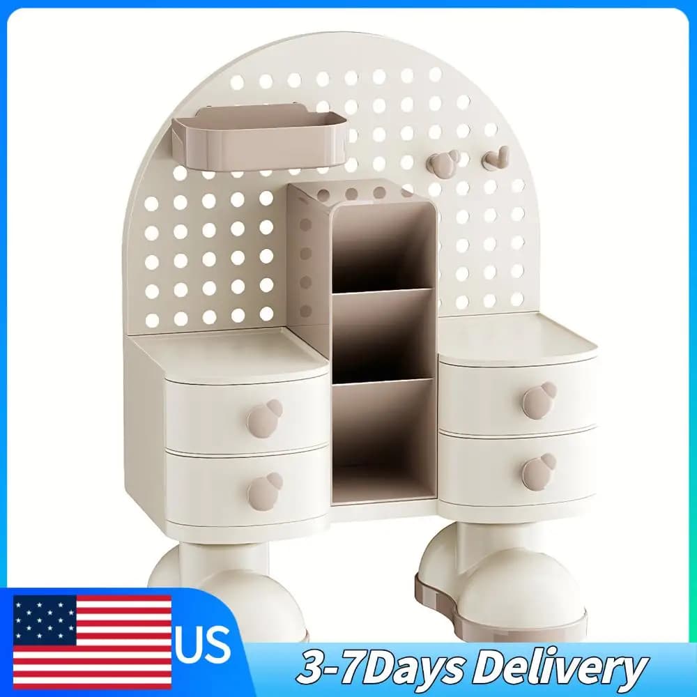 Plastic Desk Organizer with Drawers, Laptop and Storage Box for Office, School, Home, Teachers