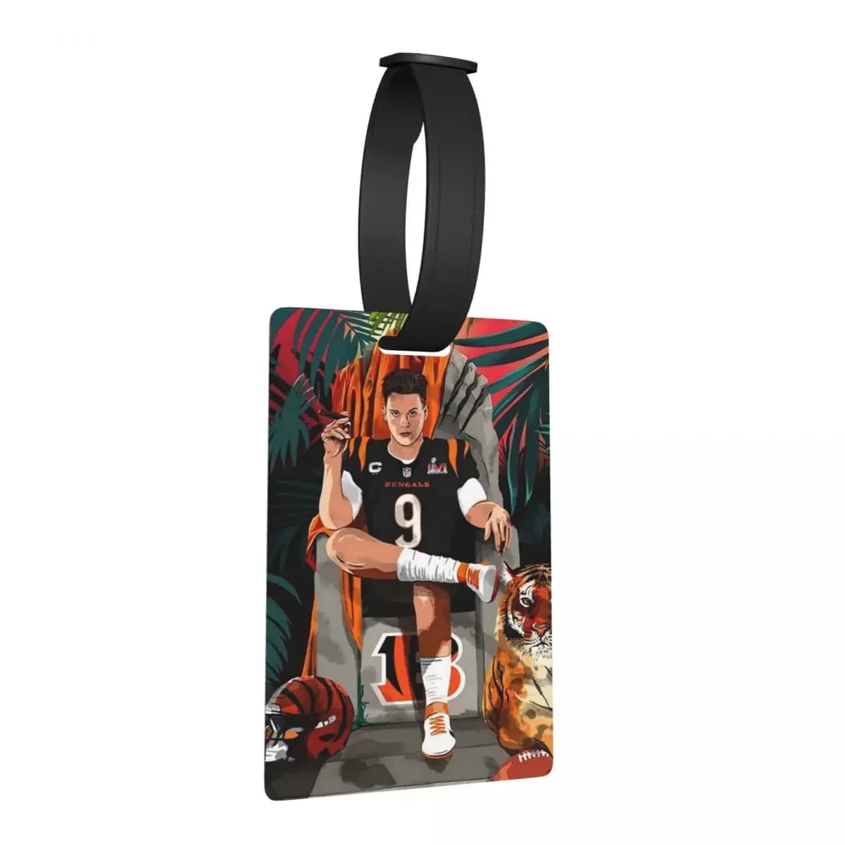 Joe Burrow Bengals 1 Etichette per bagagli Accessori per valigie Viaggi Carino Bagagli Etichetta d'imbarco Porta etichette ID Nome Indirizzo