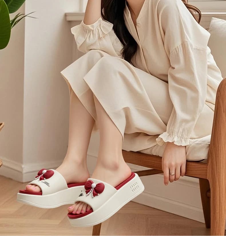 Women's Slippers Home Flat Bow Luxury Designer Summer Women's Shoes Casual Indoor and Outdoor Beach Slides New Footwear for Girls