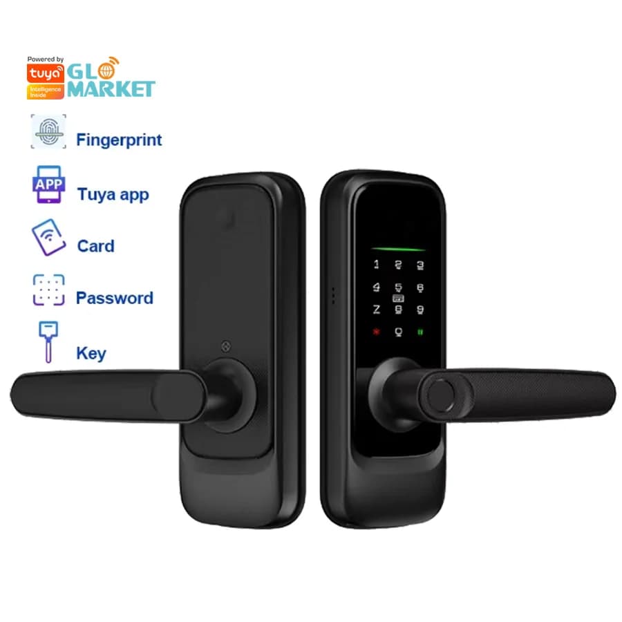 Glomarket Tuya Smart Security Lock Scheda biometrica per impronte digitali Controllo intelligente dell'app Maniglia per tastiera digitale Smart Lock