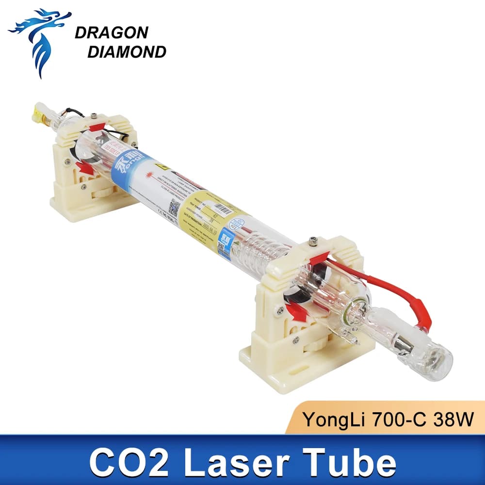 Tubo Laser CO2 YONGLI 700-C 38-42W Diametro 50mm Lunghezza 700mm per Macchina per Incisione e Taglio Laser CO2