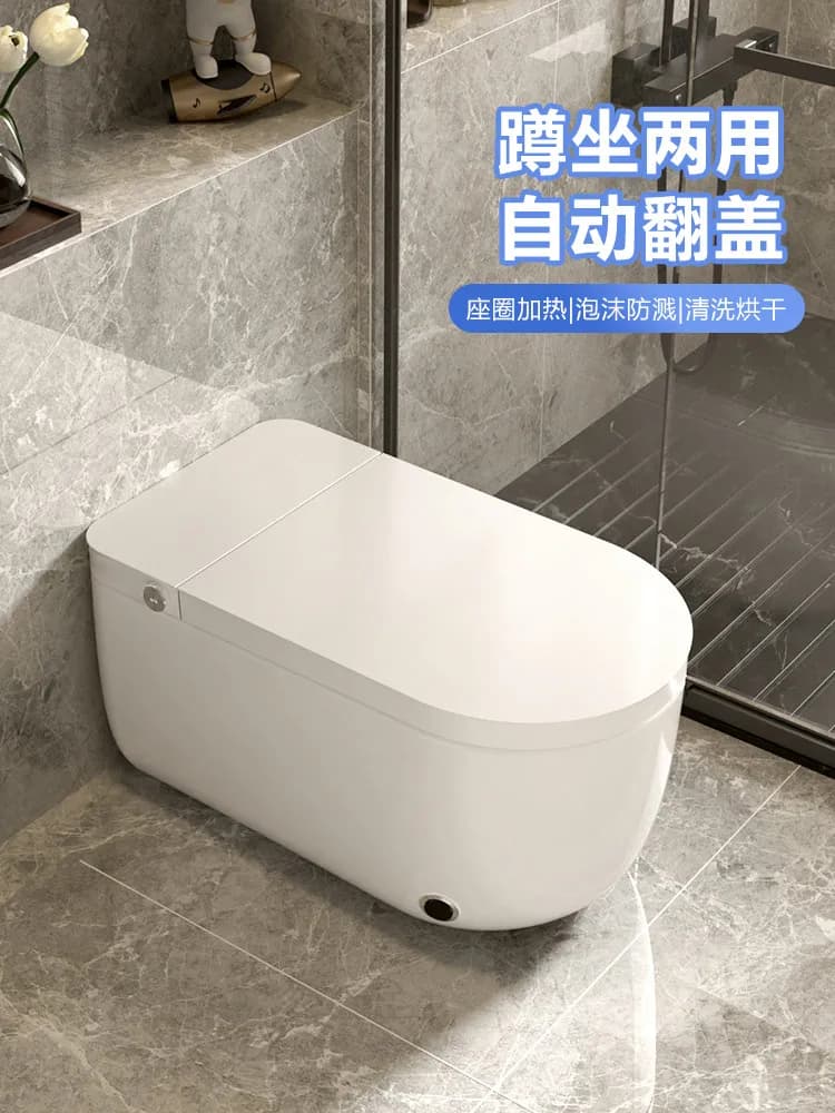 Smart double-purpose Toilet Wrinkled and sitting, automatic shell foam shield, no water pressure limit, integrated excavation pit