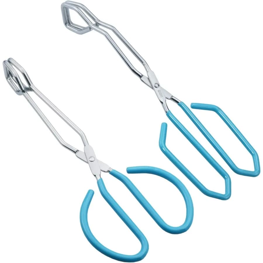Pinze stile a forbice Set da 10 pollici e 11 pollici Pinze per grigliare in acciaio inossidabile Pinze per hotdog Set di 2