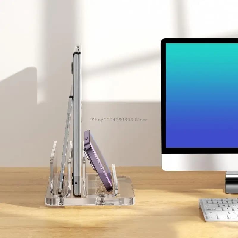 Supporto verticale per laptop Supporto per notebook desktop in acrilico Dock per laptop verticale