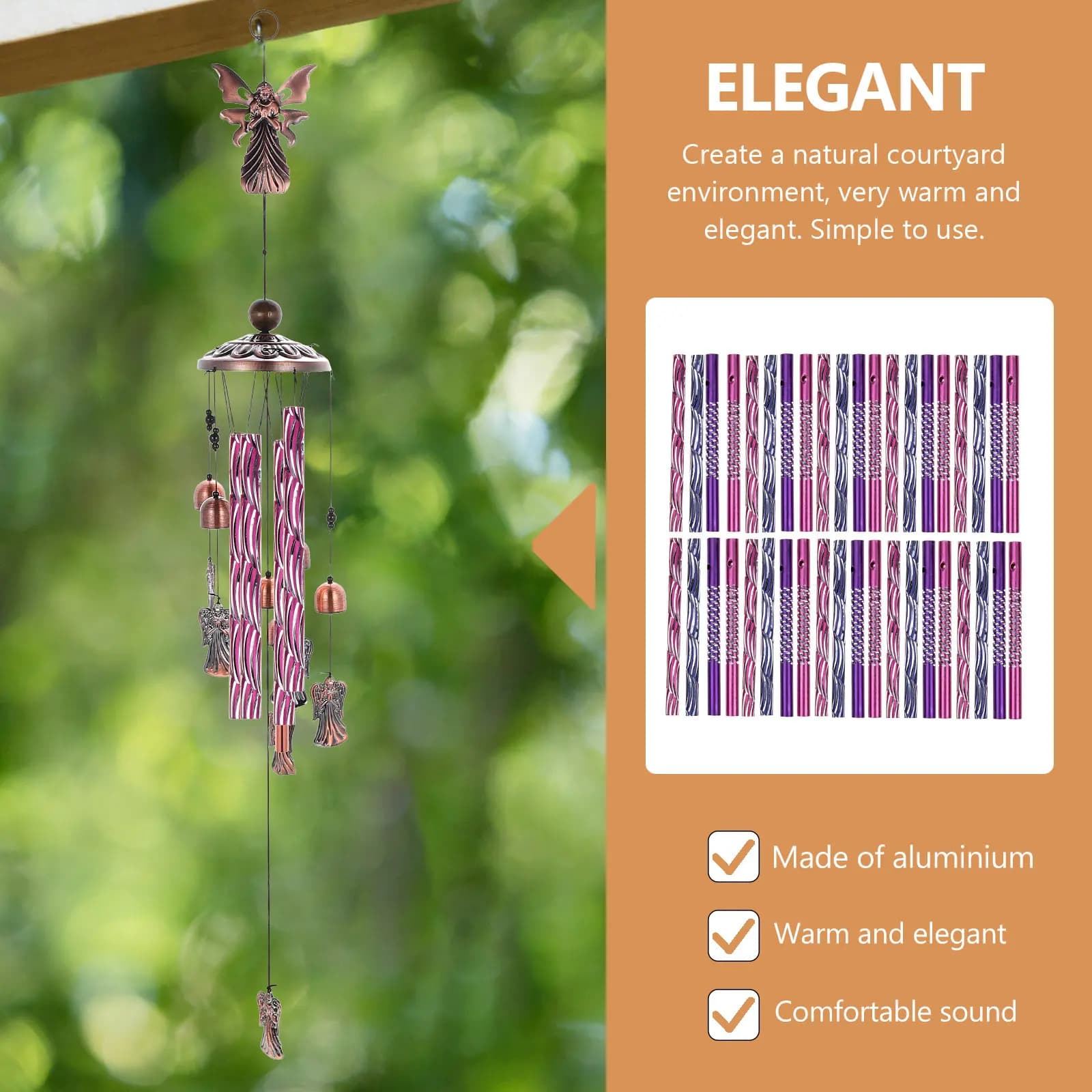 40Pcs Aluminum Wind Chime Tubes DIY Craft Pipes Wind Chime Making Accessories for Garden Porch Yard Natural Sound Decoration