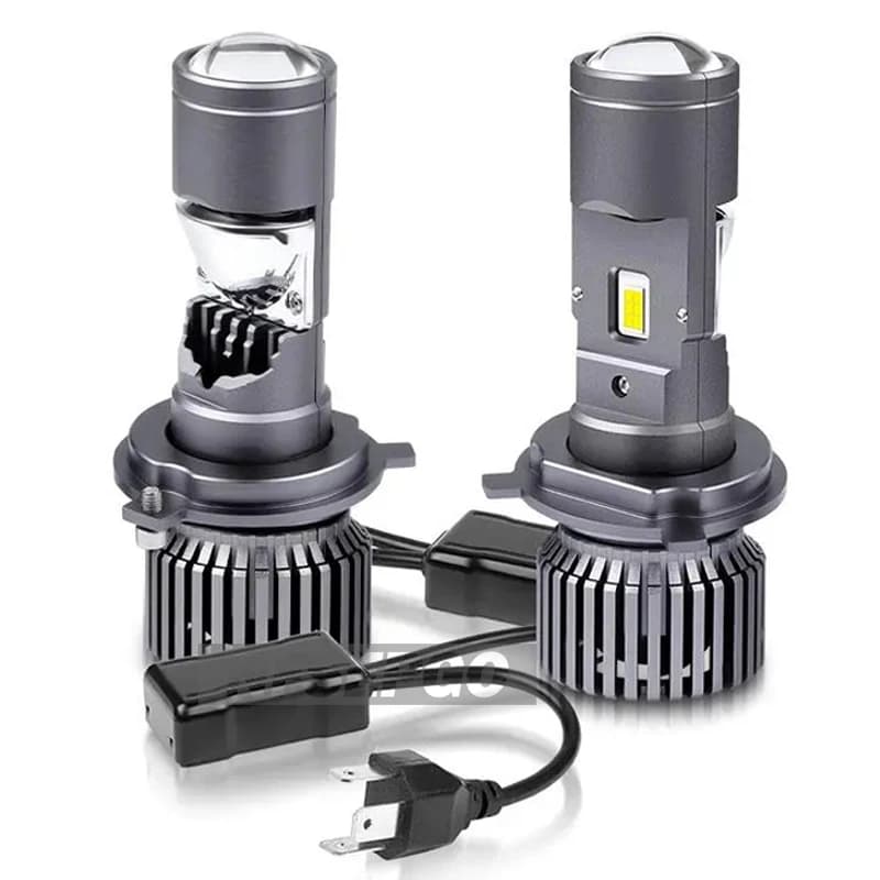 H4 LED Bi-LED Mini Lenti per proiettori Canbus Lente per fari Automobles Lampadina H4 100W Fascio alto/basso Turbo Fan Faro per auto 12V 24V