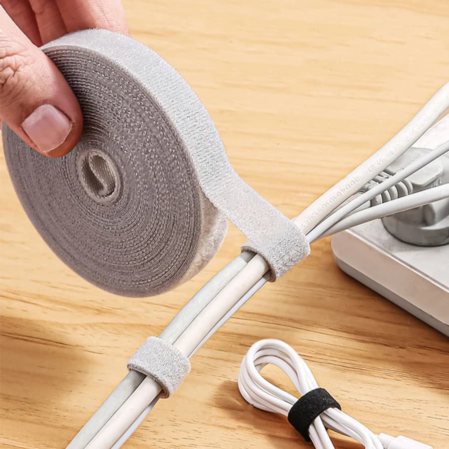 5M Gestore dei cavi Cavo dati Archiviazione Artefatto Velcro Fascetta riutilizzabile Nylon Taglio libero Cavo da scrivania Organizzatore Nastro vincolante