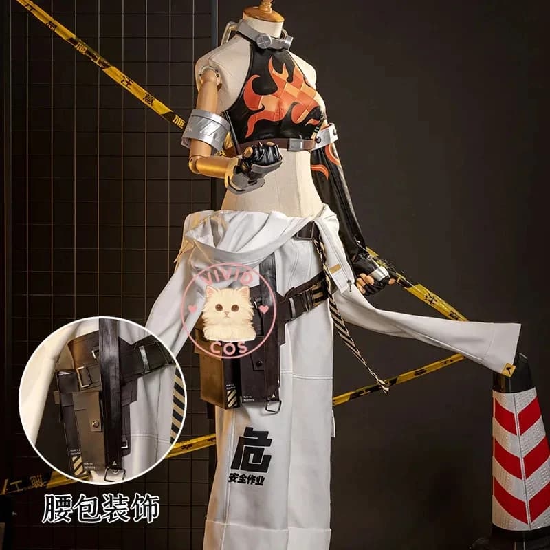 A;3\v,7'd/ABC123Zenless Zero Zone Run One White Bear Operator Heavy Industries Cosplay Costume Industrial Aesthetic Clx;4'v\6,b/