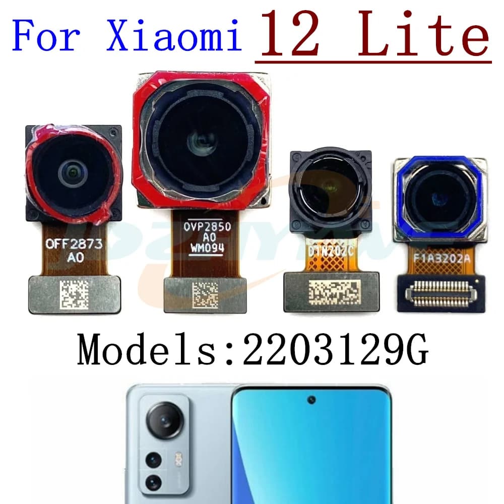 Fotocamera Principale Frontale e Posteriore per Xiaomi Mi 12 Lite, Cavo Flessibile per Fotocamera Posteriore e Selfie Frontale