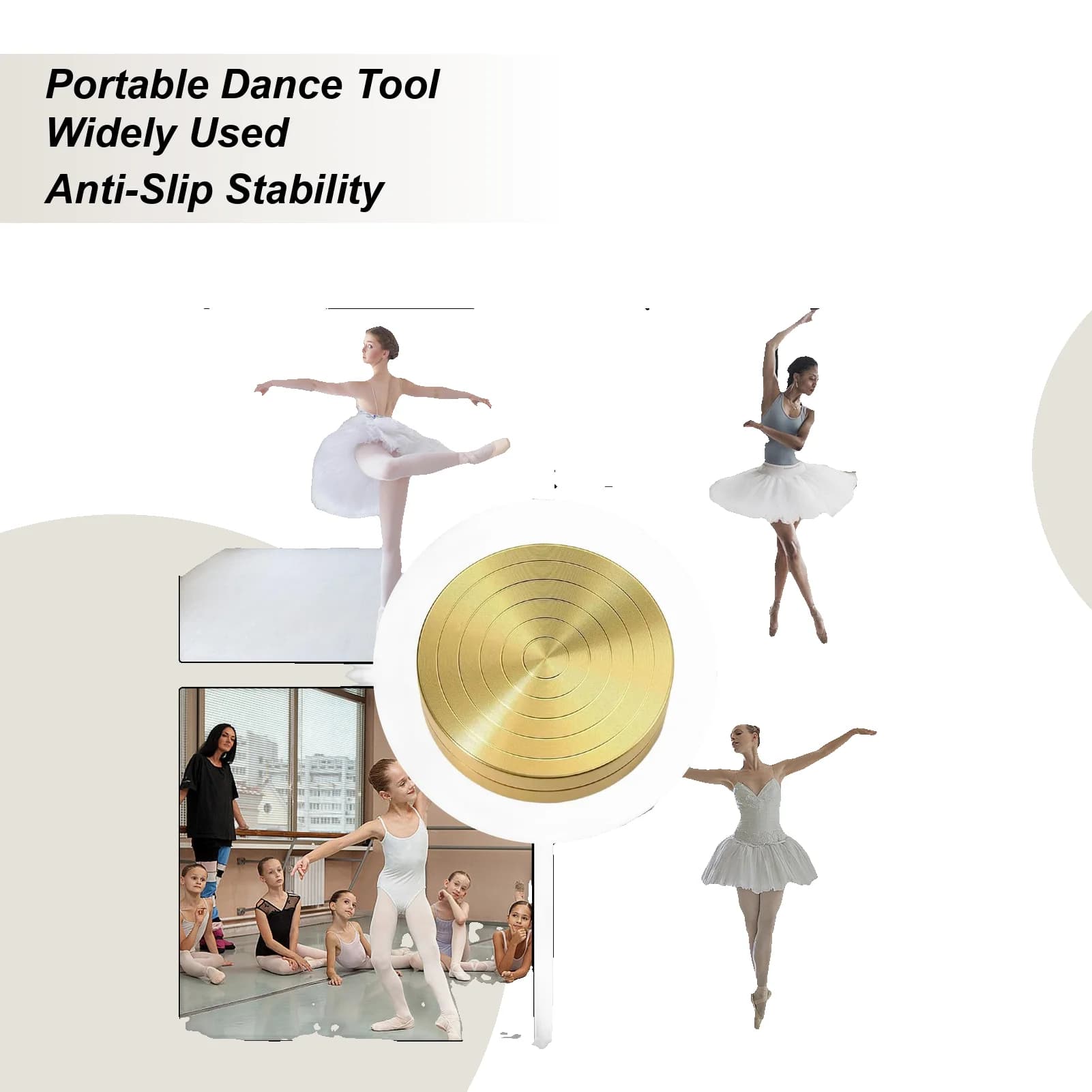 Disco girevole per balletto in metallo Scanaletti per balletto e attrezzatura per l'allenamento dell'equilibrio Disco piruette per pattinaggio su ghiaccio per bambini e adulti