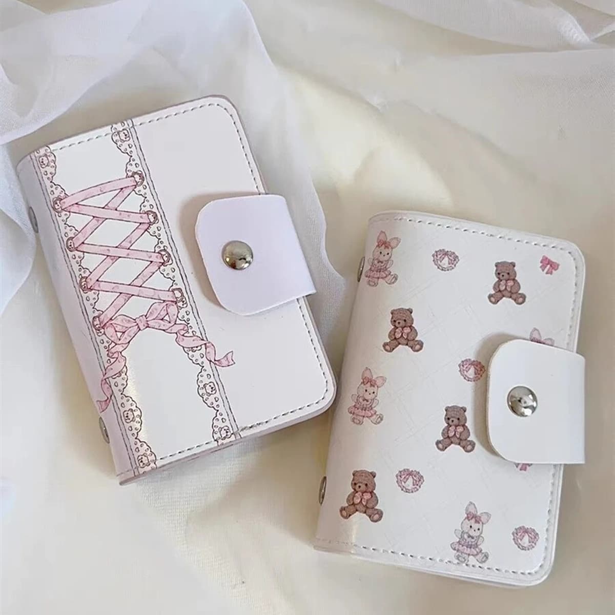 Simpatico porta carte di cartone animato per donna, pelle PU, porta carte di credito, porta carte di credito per passaporto, passaporto identificativo, 24 Bit